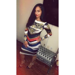 Glass house long sleeve dress